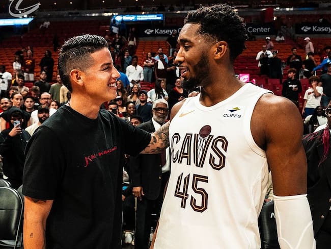 James Rodríguez y Donovan Mitchell | Foto: Cleveland Cavaliers (Instagram)