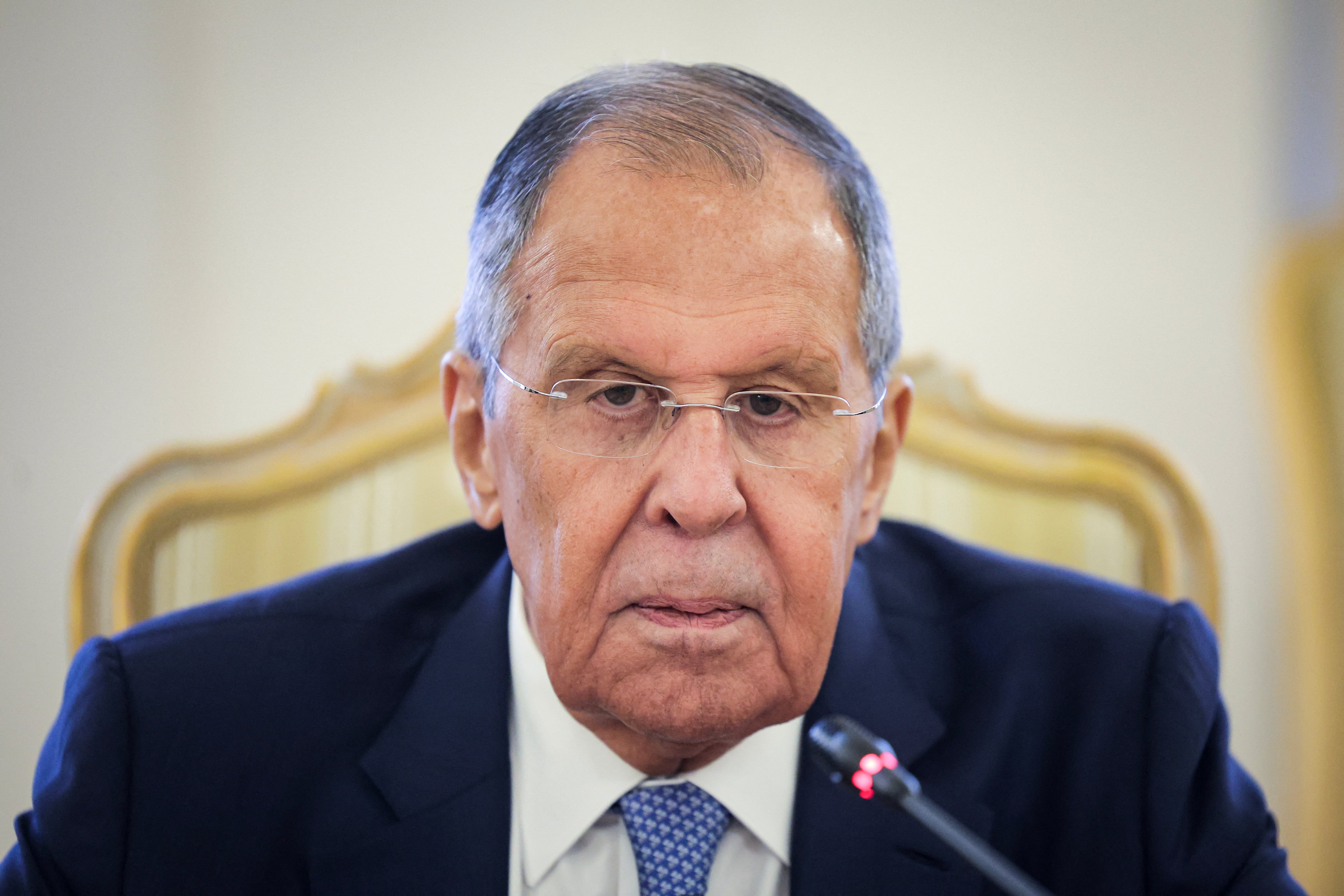 Russia's Foreign Minister Sergey Lavrov listens to Saudi Arabia's Foreign Minister during their meeting in Moscow on September 8, 2026. (Photo by MAXIM SHIPENKOV / POOL / AFP)