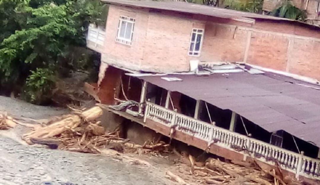 Sector de Agua Clara afectada por la creciente