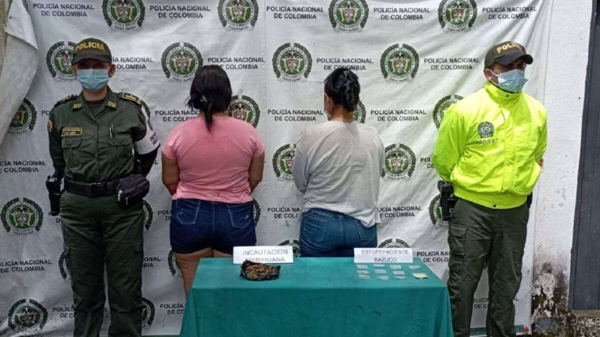 Capturaron a dos mujeres por tráfico de estupefacientes en La Dorada, Caldas