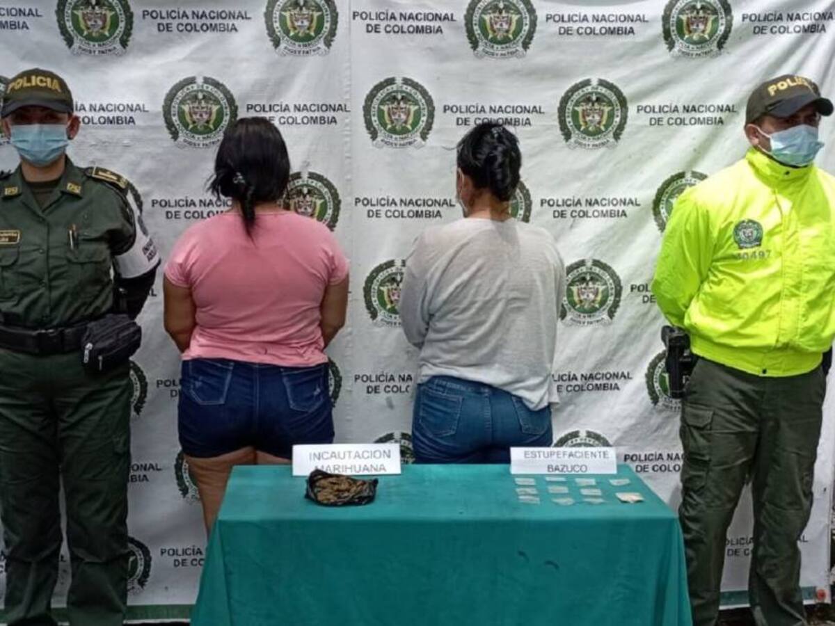 Capturaron a dos mujeres por tráfico de estupefacientes en La Dorada, Caldas