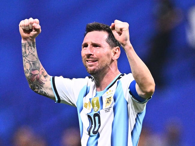 07 July 2026, United States, Atlanta: Soccer, Men, 2026 World Cup, Argentina vs. Egypt, Knockout Stage, Round of 16, Atlanta Stadium, Lionel Messi (Argentina) celebrates the victory. PLEASE NOTE: In accordance with FIFA regulations, these images may be used exclusively for editorial purposes. Commercial use is prohibited. Furthermore, no video-like sequences may be created, and no alterations may be made to the image, either in the foreground or the background. Photo: Tom Weller/dpa (Photo by Tom Weller/picture alliance via Getty Images)