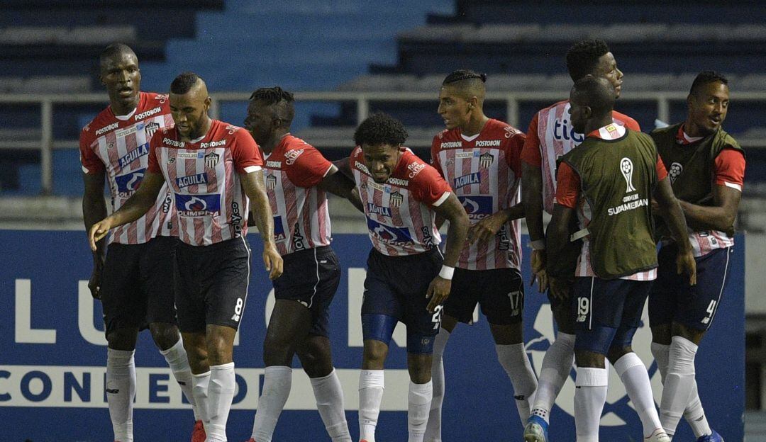 Junior celebra el gol en la derrota 2-1 ante Coquimbo Unido en la Copa Sudamericana.