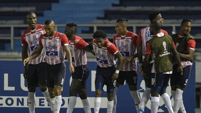 Junior celebra el gol en la derrota 2-1 ante Coquimbo Unido en la Copa Sudamericana.