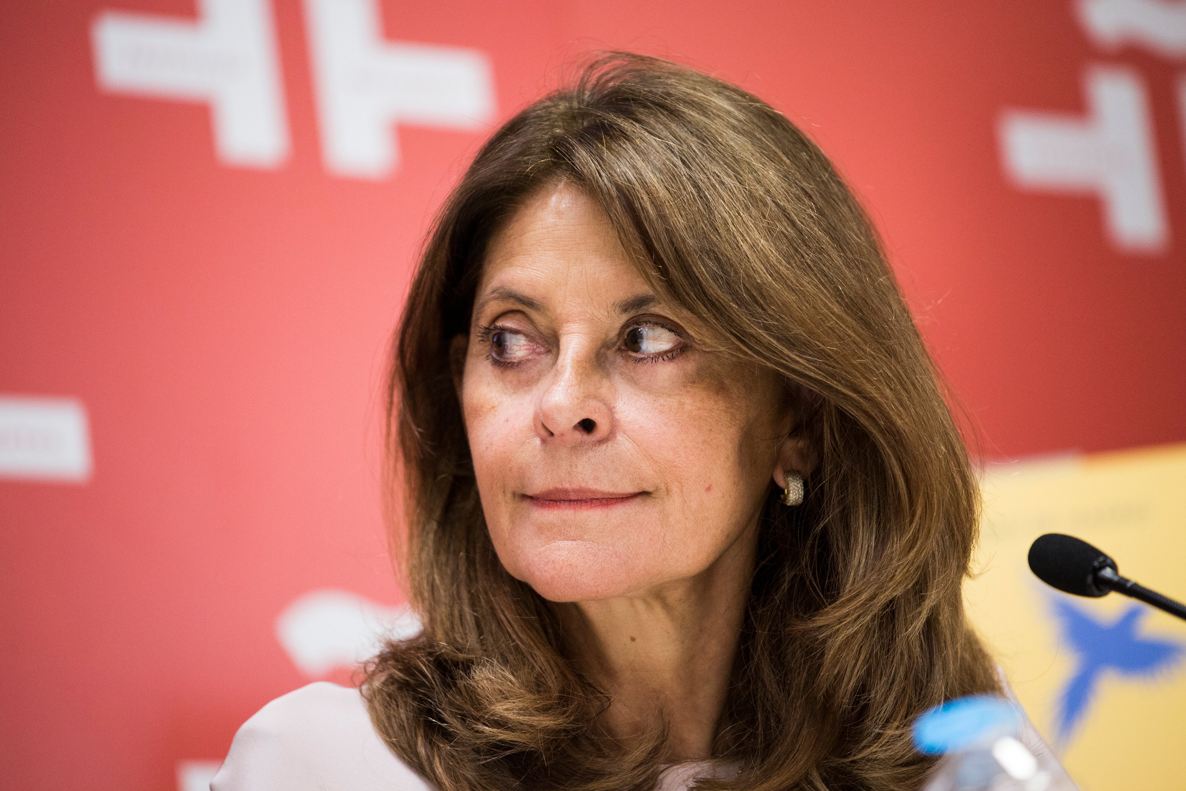 MADRID, SPAIN - JUNE 15: The Vice President and Chancellor of the Republic of Colombia, Marta Lucia Ramirez, speaks at the presentation of the 80th edition of the Madrid Book Fair, on 15 June 2021, in Madrid (Spain). The fair will take place from 10 to 26 September 2021. Following the cancellation of the 2020 season, CaixaBank has signed an agreement with the Association of Businesswomen and Businessmen of the Madrid Book Trade to sponsor this new season. (Photo By Alejandro Martinez Velez/Europa Press via Getty Images)