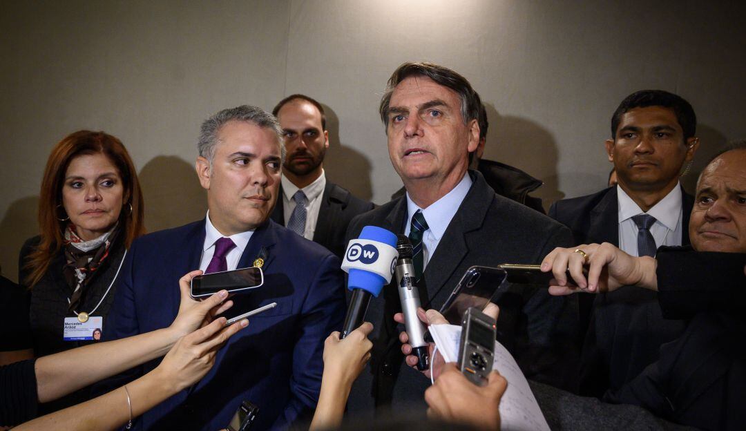 Los mandatarios de Colombia y Brasil: Iván Duque y Jair Bolsonaro.