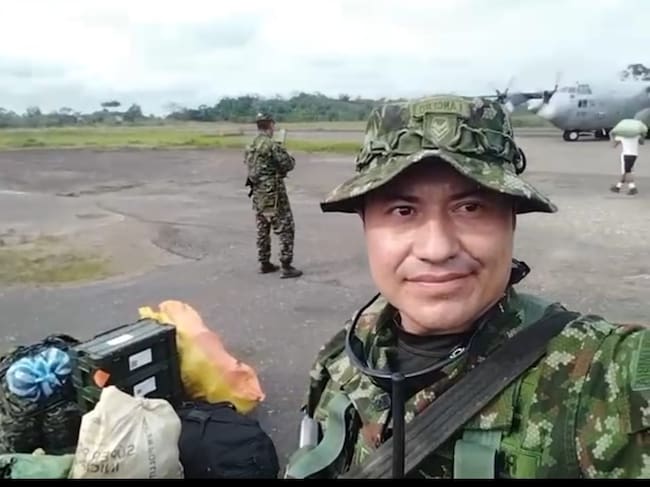 Cabo Rincón una de las víctimas del accidente del avión de la FAC en Putumayo. Foto: Cortesía video familia/ Canal Telecafé