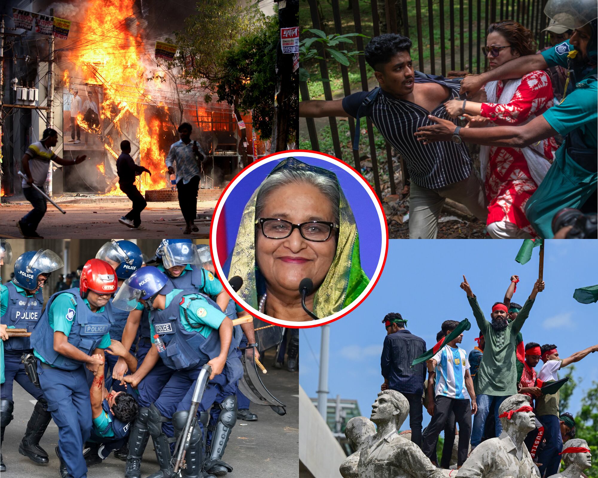 Protestas en Bangladesh motivadas por un cuarto triunfo electoral de la primera ministra Sheikh Hasina.
(Foto: Getty / Caracol Radio)