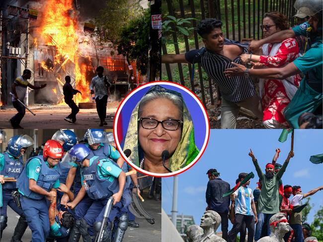 Protestas en Bangladesh motivadas por un cuarto triunfo electoral de la primera ministra Sheikh Hasina.
(Foto: Getty / Caracol Radio)