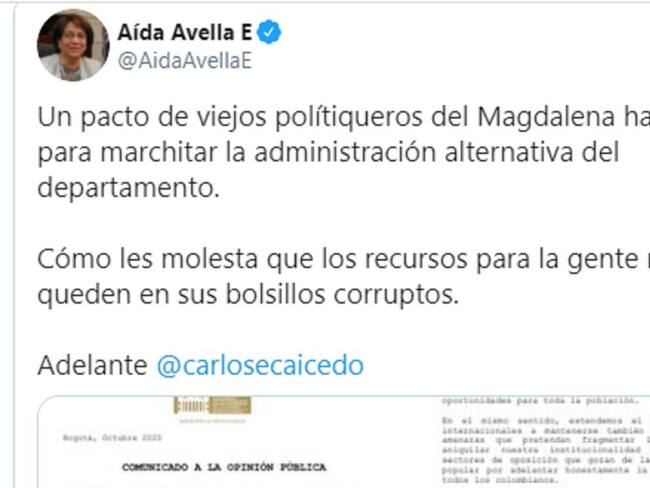 Bancada alternativa del Congreso rechaza el supuesto 'Pacto de Ciénaga'