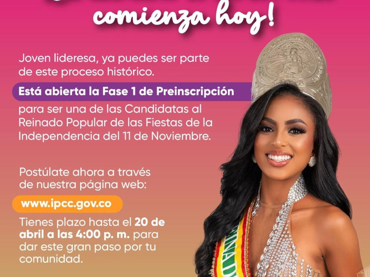 Abiertas preinscripciones al Reinado de las Fiestas de Independencia del 11 de Noviembre