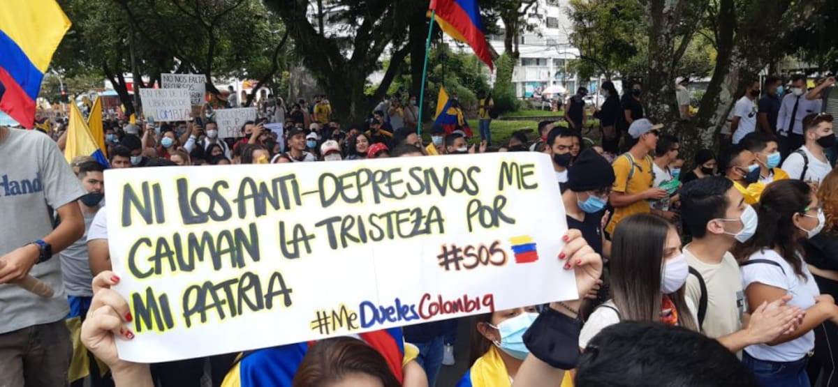 Los carteles fueron parte esencial de la marcha en Armenia