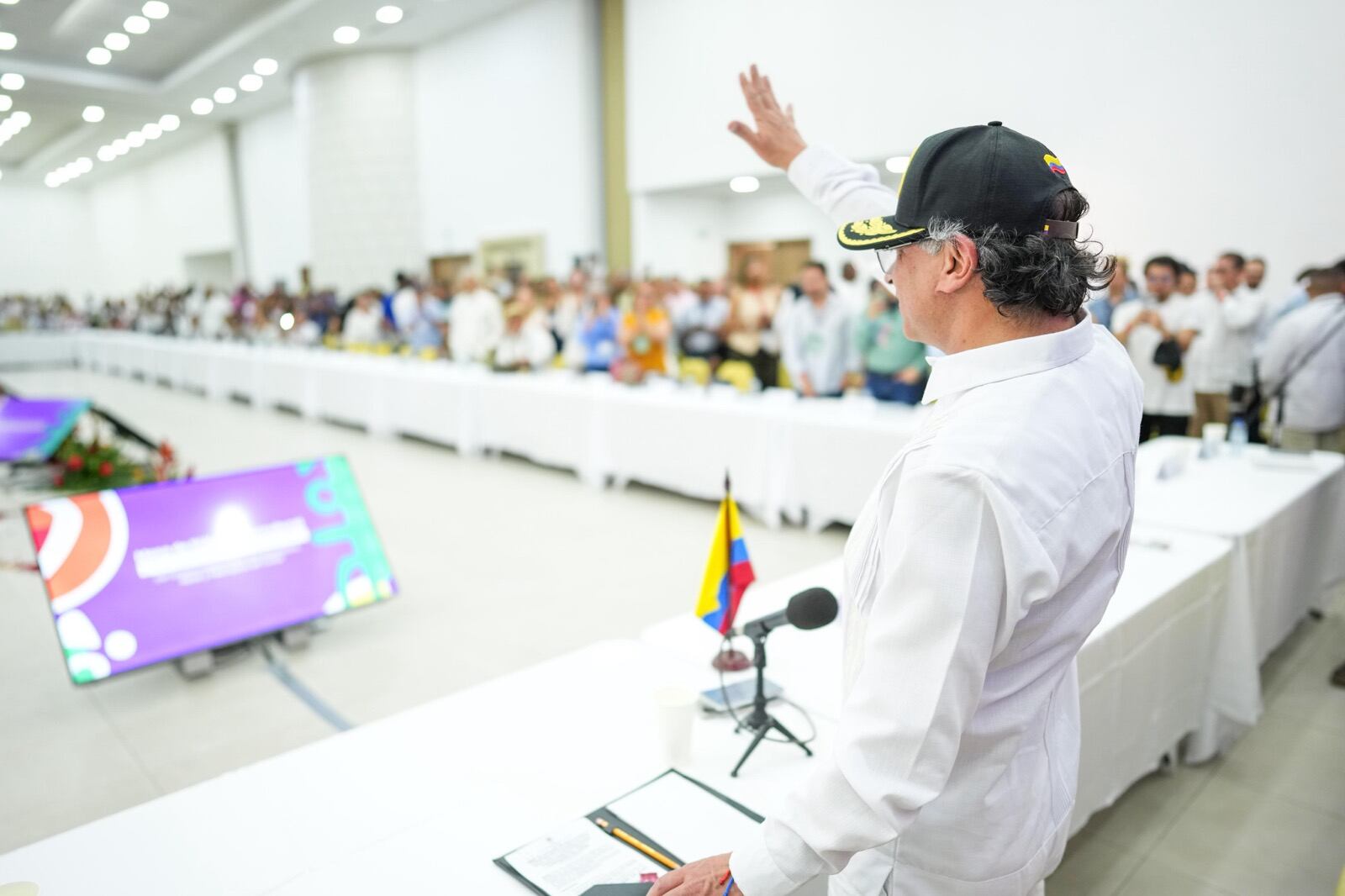 Presidente Gustavo Petro en el diálogo. Foto: tomada de la cuenta de X del mandatario.