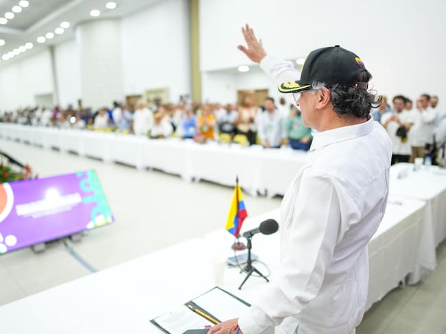 Presidente Gustavo Petro en el diálogo. Foto: tomada de la cuenta de X del mandatario.