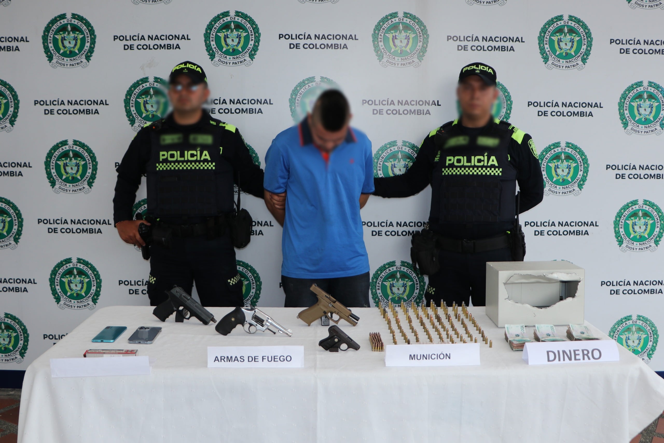 Captura de alias Cachetes en Pereira (foto: Policía Nacional)