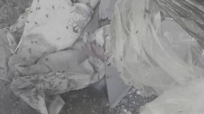 Así fue hallado el cuerpo del bebé.