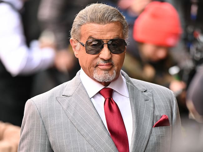 NEW YORK, NEW YORK - APRIL 16: Sylvester Stallone is seen on the set of 'Tusla King' in Little Italy on April 16, 2025 in New York City. (Photo by James Devaney/GC Images)