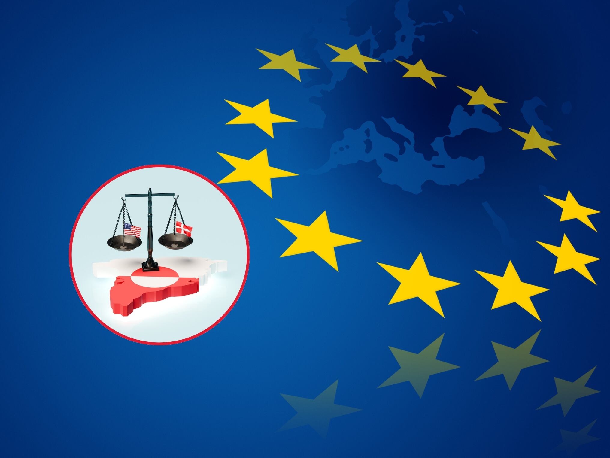 Imágenes de referencia de la Unión Europea y Groenlandia, territorio en disputa por Estados Unidos y Dinamarca (Créditos: Getty Images)