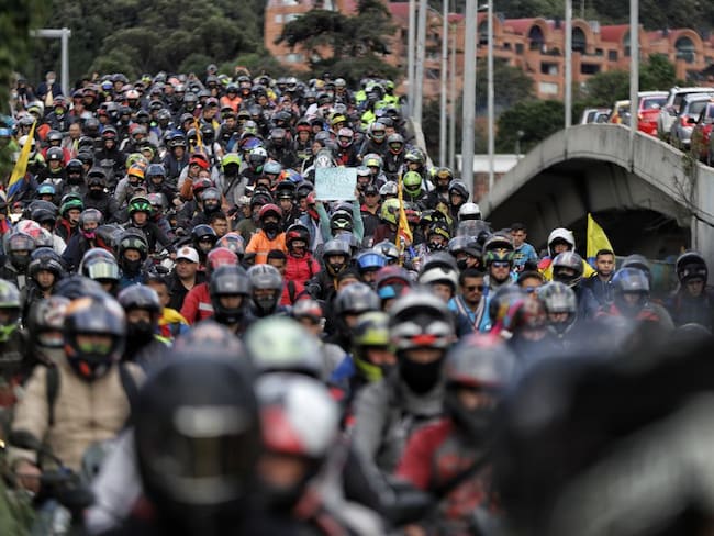 Movilización de motos en Bogotá