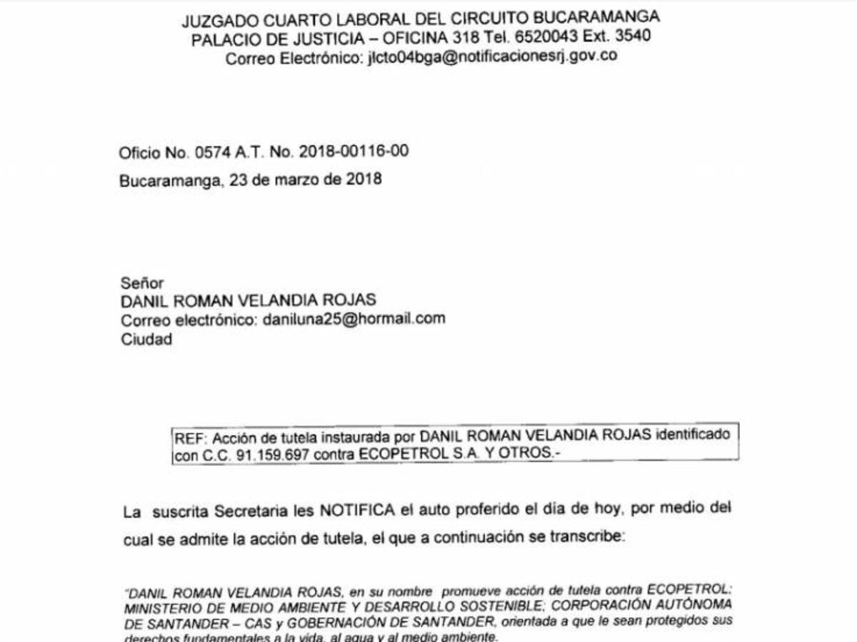 Tutela ordena a Ecopetrol contener definitivamente derrame de crudo