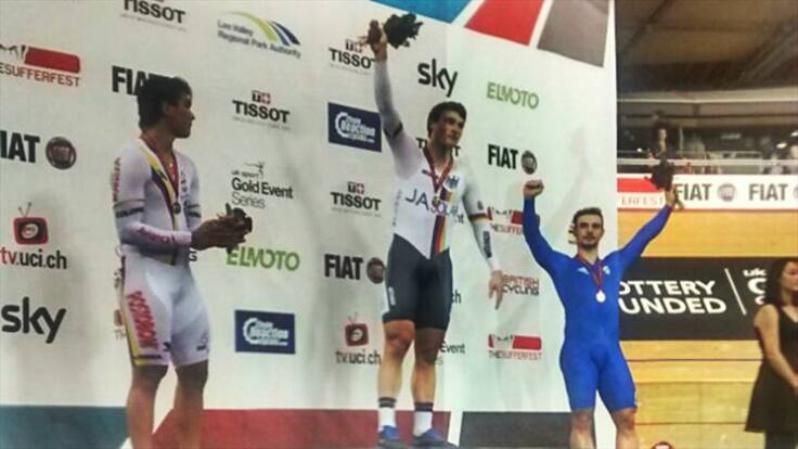 Fabián Puerta obtiene medalla de plata en Keirin en la Copa Mundo de Pista