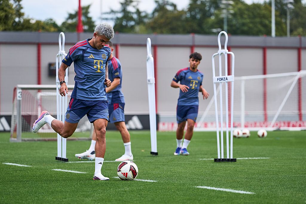 Luis Díaz en su regreso a los entrenamientos con el Bayern Múnich / Getty Images