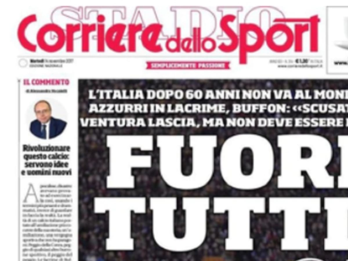 Italia no despierta de su pesadilla, así titulan la eliminación sus principales medios