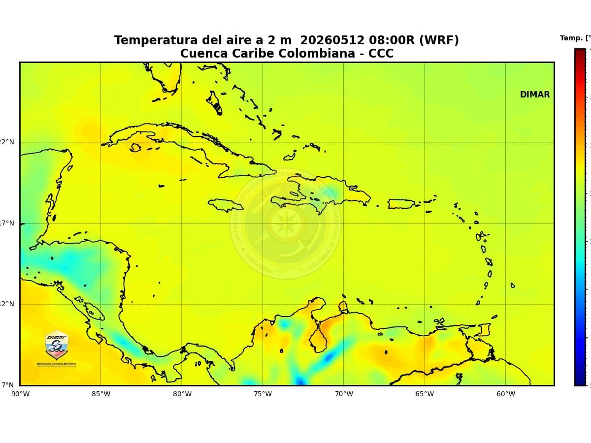 Dimar advierte incremento de la sensación térmica en el Caribe por persistencia de tiempo seco