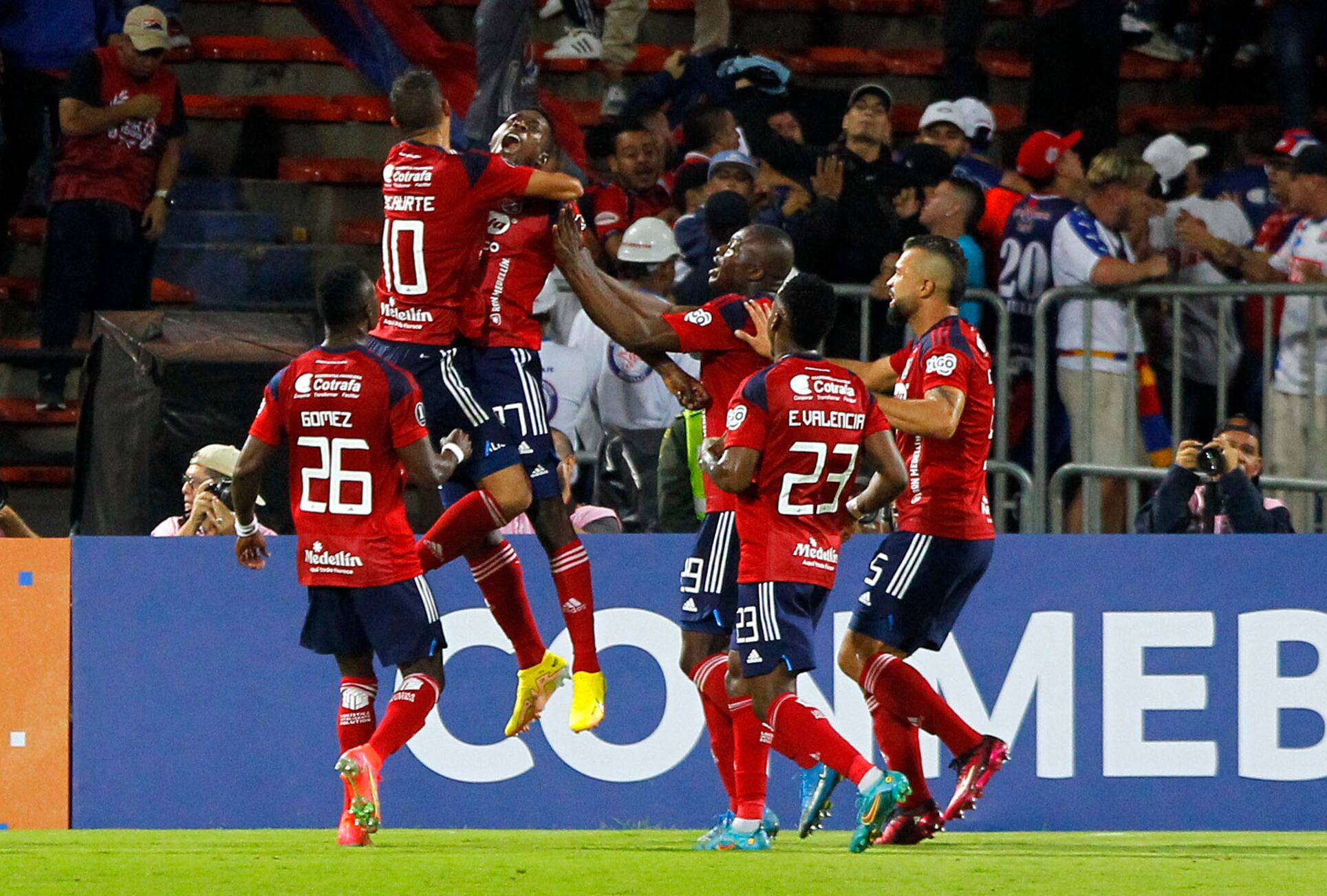 Independiente Medellín sigue con vida en Copa Libertadores. (Photo by Freddy BUILES / AFP) (Photo by FREDDY BUILES/AFP via Getty Images)