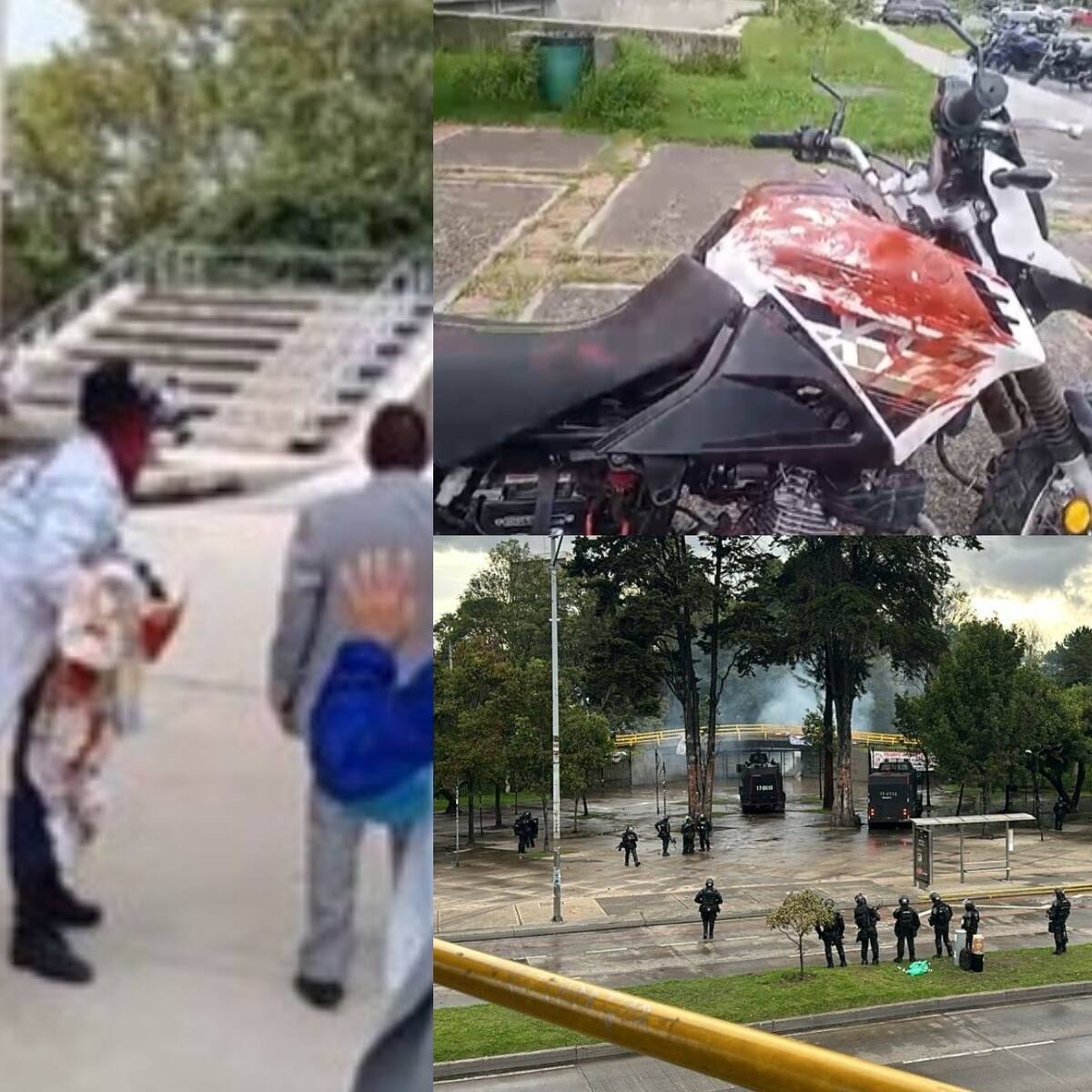 EN VIDEO Encapuchados vandalizan motos del equipo de seguridad de la Universidad Nacional