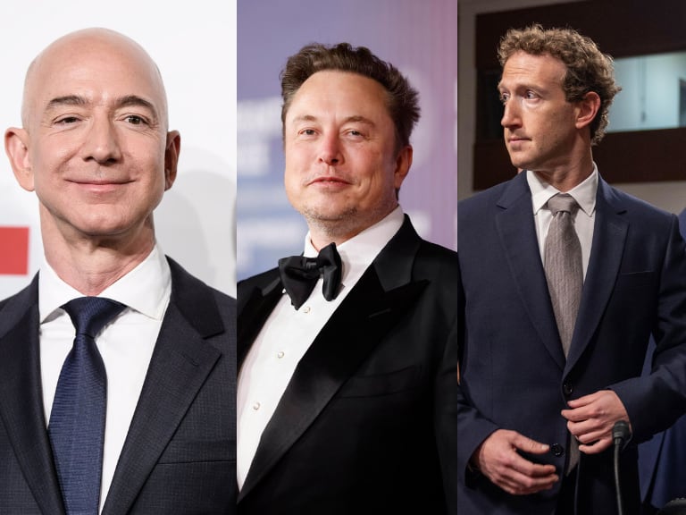 Jeff Bezos, Elon Musk y Mark Zuckerberg. EFE Clemens Bilan Caroline Brehman Tasos Katopodis ARCHIVO CLEMENS BILAN CAROLINE BREHMAN TASOS KATOPODIS (EFE)