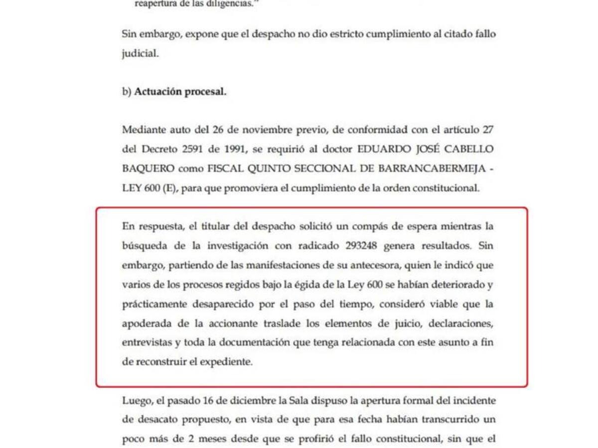 El expediente que se le desapareció a la Fiscalía