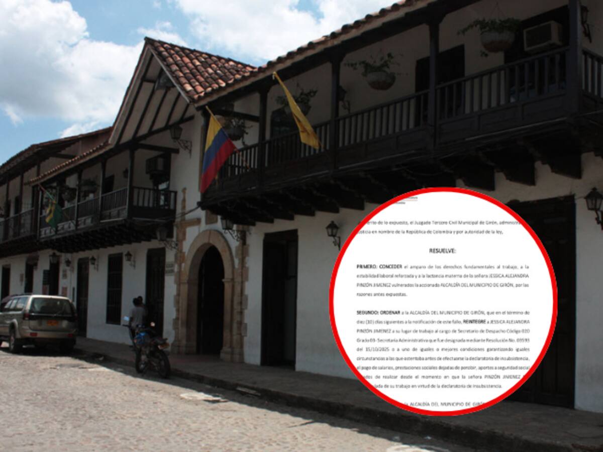 Alcalde de Girón deberá reintegrar a funcionaria administrativa declarada insubsistente