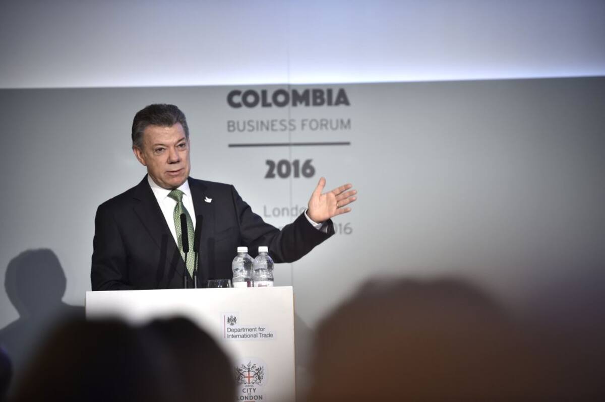 Juan Manuel Santos destacó en un encuentro de empresarios los logros en materia económica y social de su Gobierno y dijo que los acuerdos de paz atraerán más inversión a Colombia.