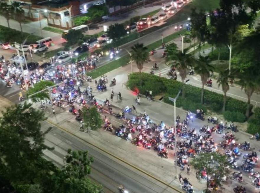 Caravana de motociclistas en Barranquilla./ Foto: Cortesía