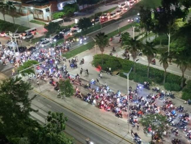 Caravana de motociclistas en Barranquilla./ Foto: Cortesía