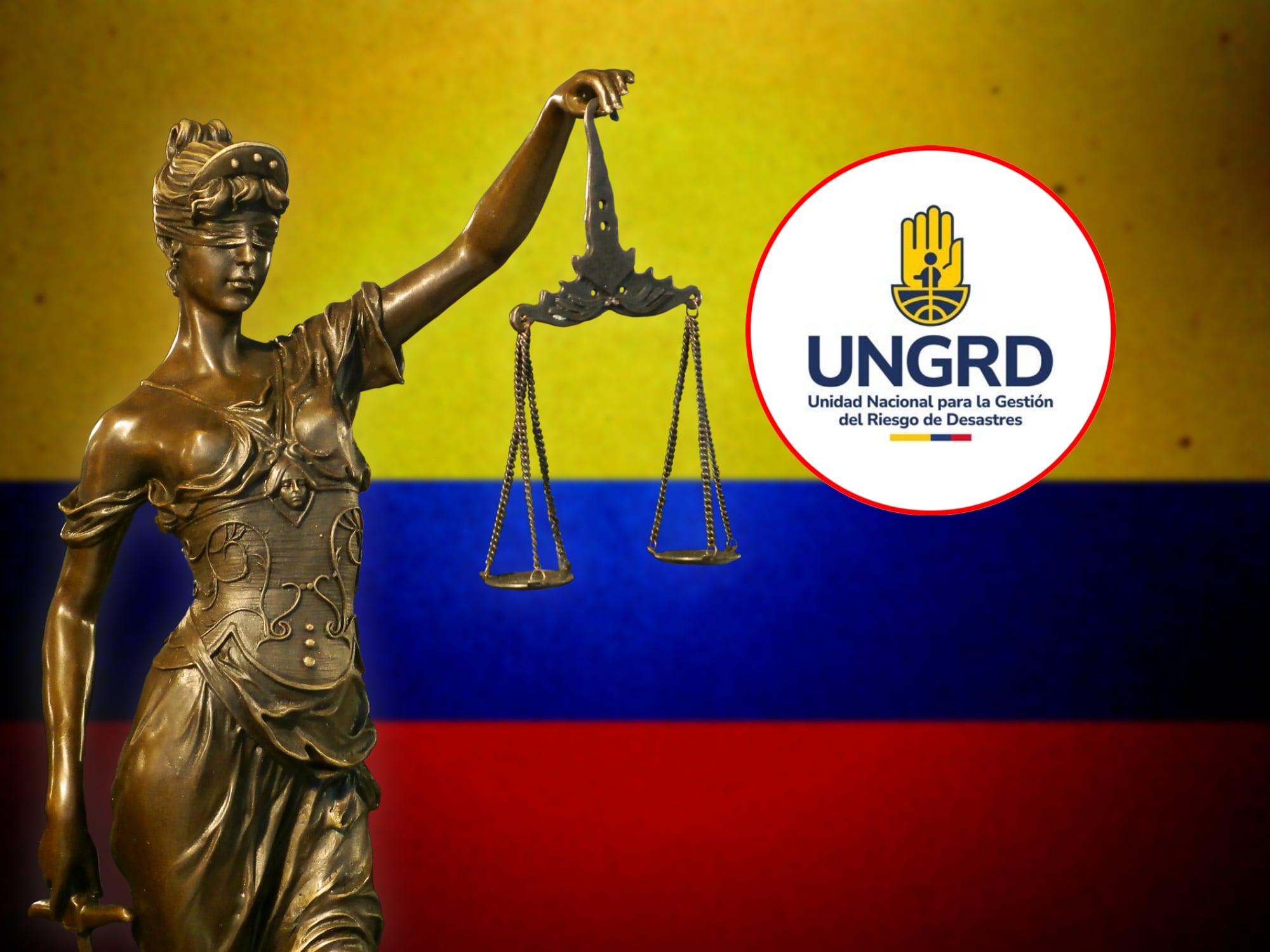 Justicia y logo UNGRD. Fotos: Getty Images / X @UNGRD