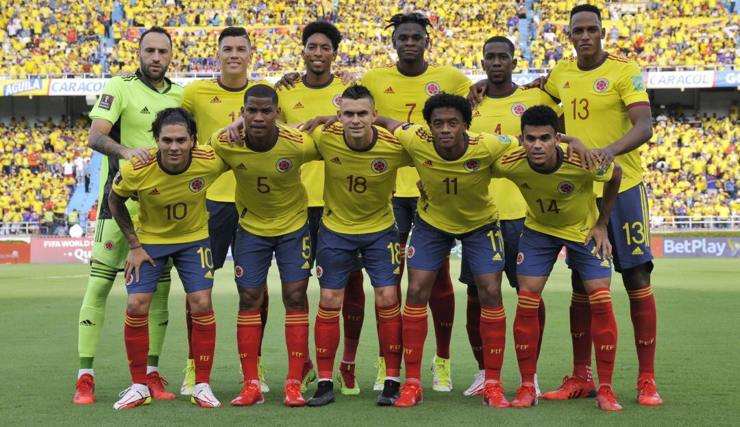 El once inicial de la Selección Colombia frente a Ecuador.