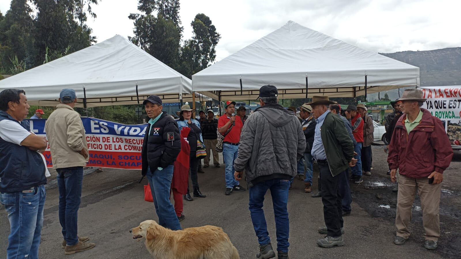 Protesta en vía nacional / Cortesía.