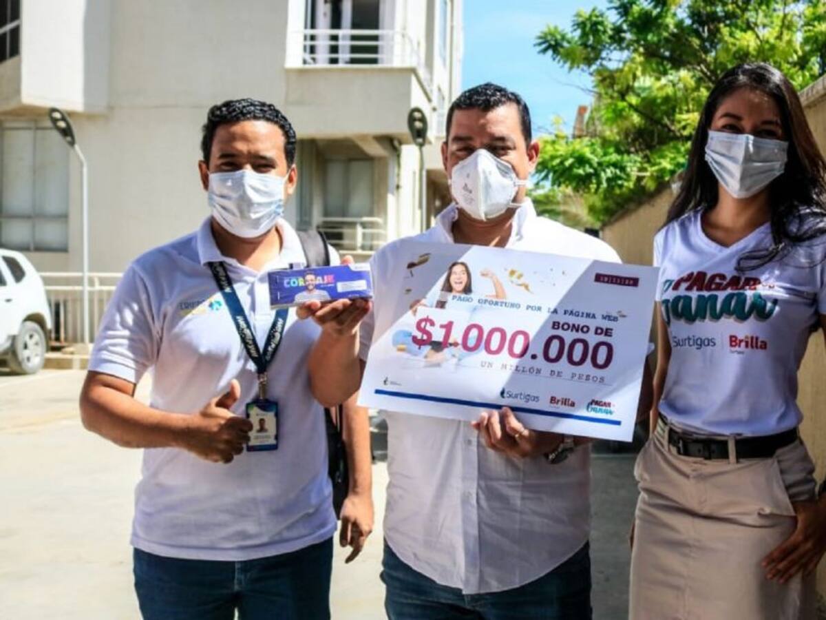 Bonos de $1.000.000 por pago puntual a usuarios de Surtigas