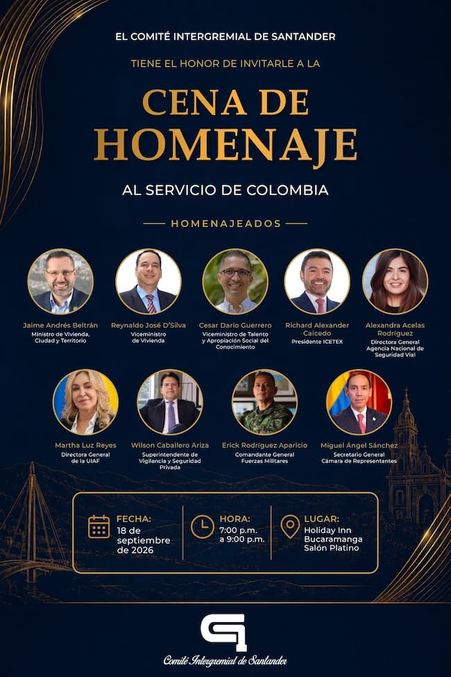 Homenaje a santandereanos por parte del Comité Intergremial / Prosantander