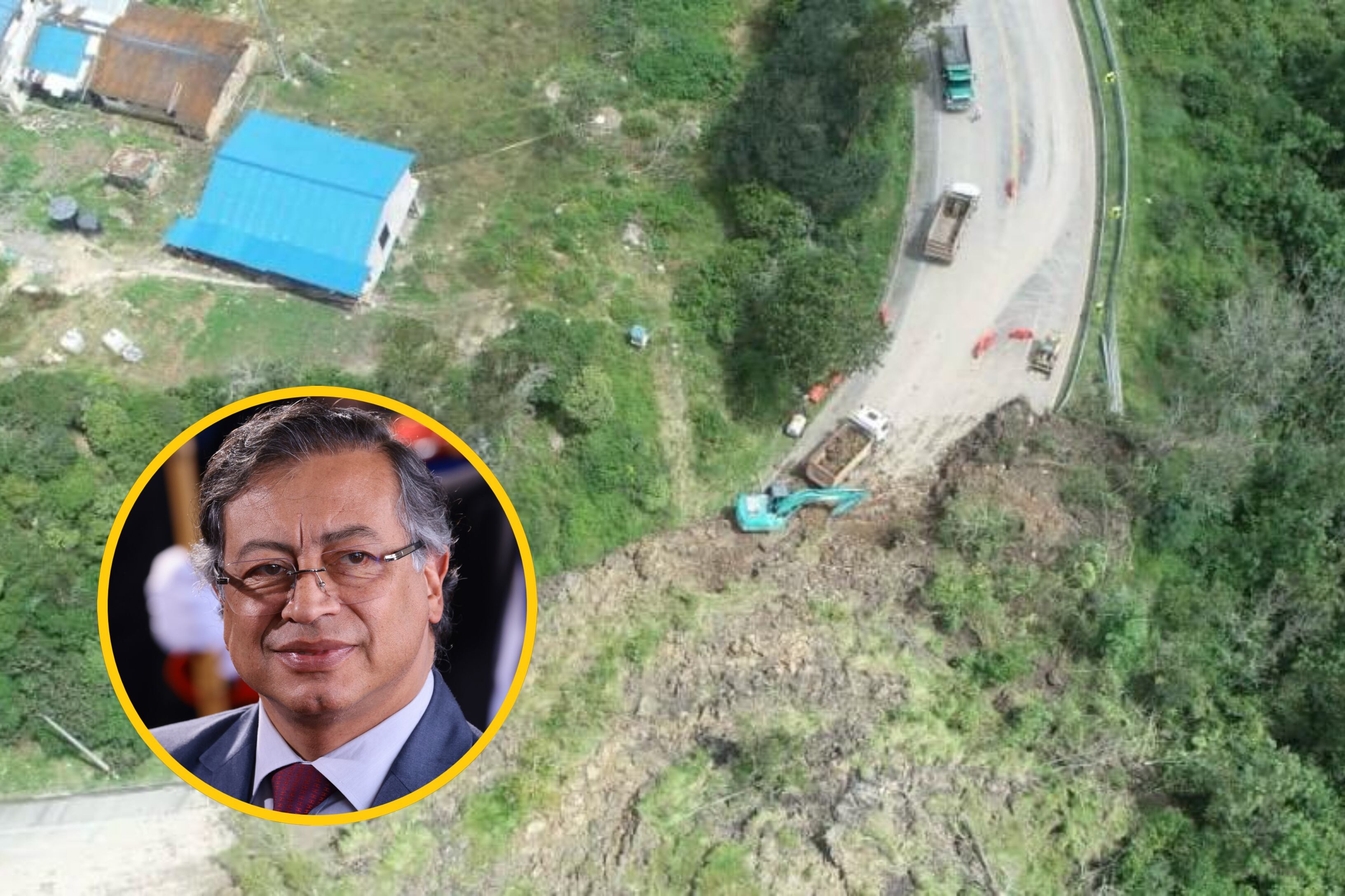 Derrumbe en vía al Llano (Coviandina) // Gustavo Petro (Franklin Jacome / Getty Images)