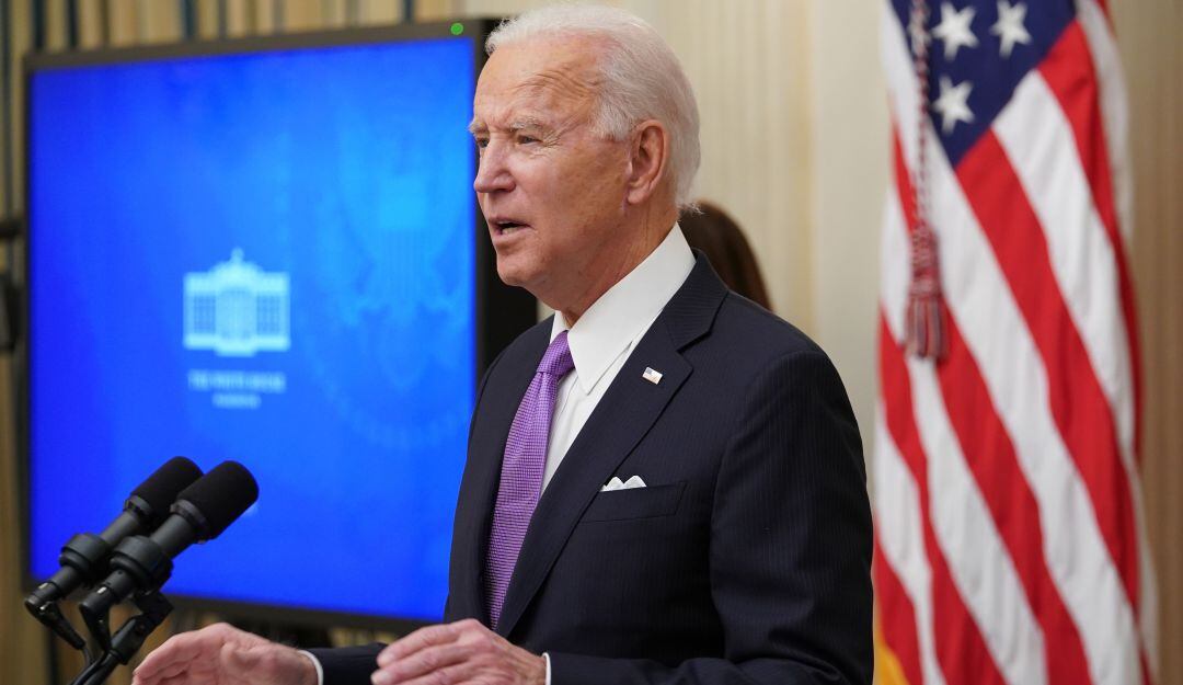 El presidente Joe Biden durante el anuncio de medidas contra el coronavirus en Estados Unidos. 