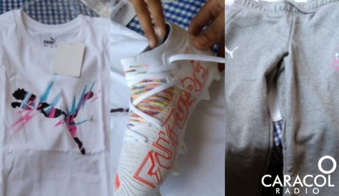 Camiseta, guayos y sudadera que le fue entregada a Noymar