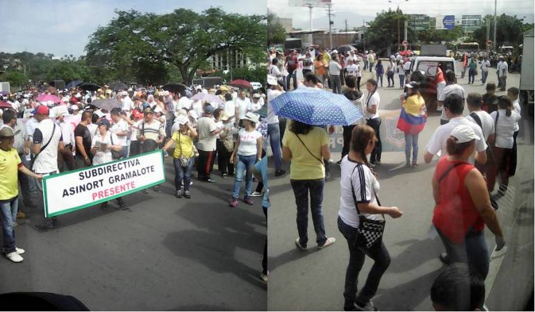 Marcha realizada en Cúcuta por centrales unitarias en contra de la reforma tributaria 