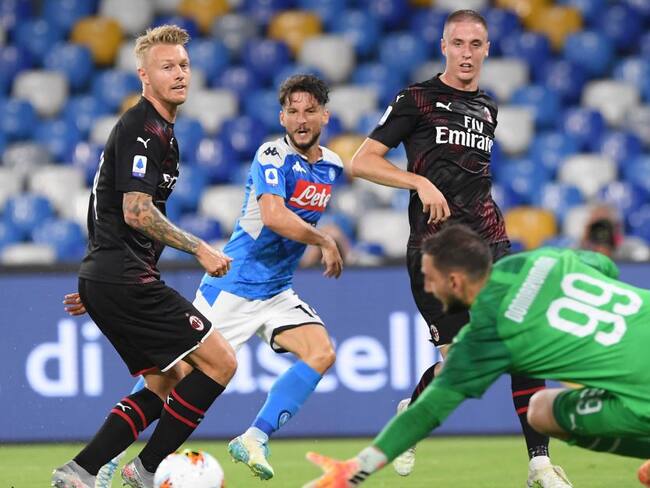 Con Ospina en el arco, Napoli y Milan empataron en el San Paolo