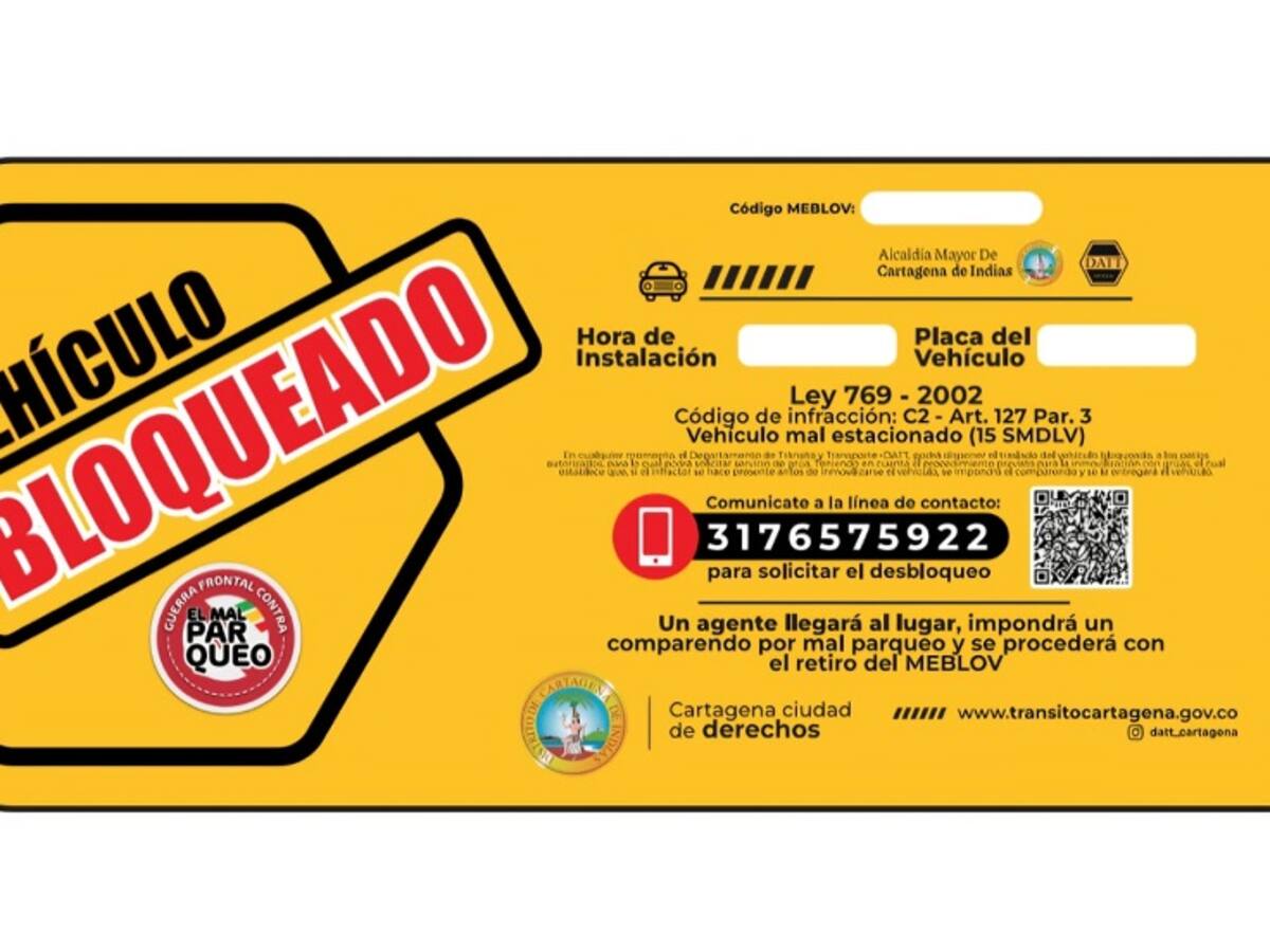 ¡No se deje engañar! Así es la calcomanía que pega el DATT a vehículos mal parqueados