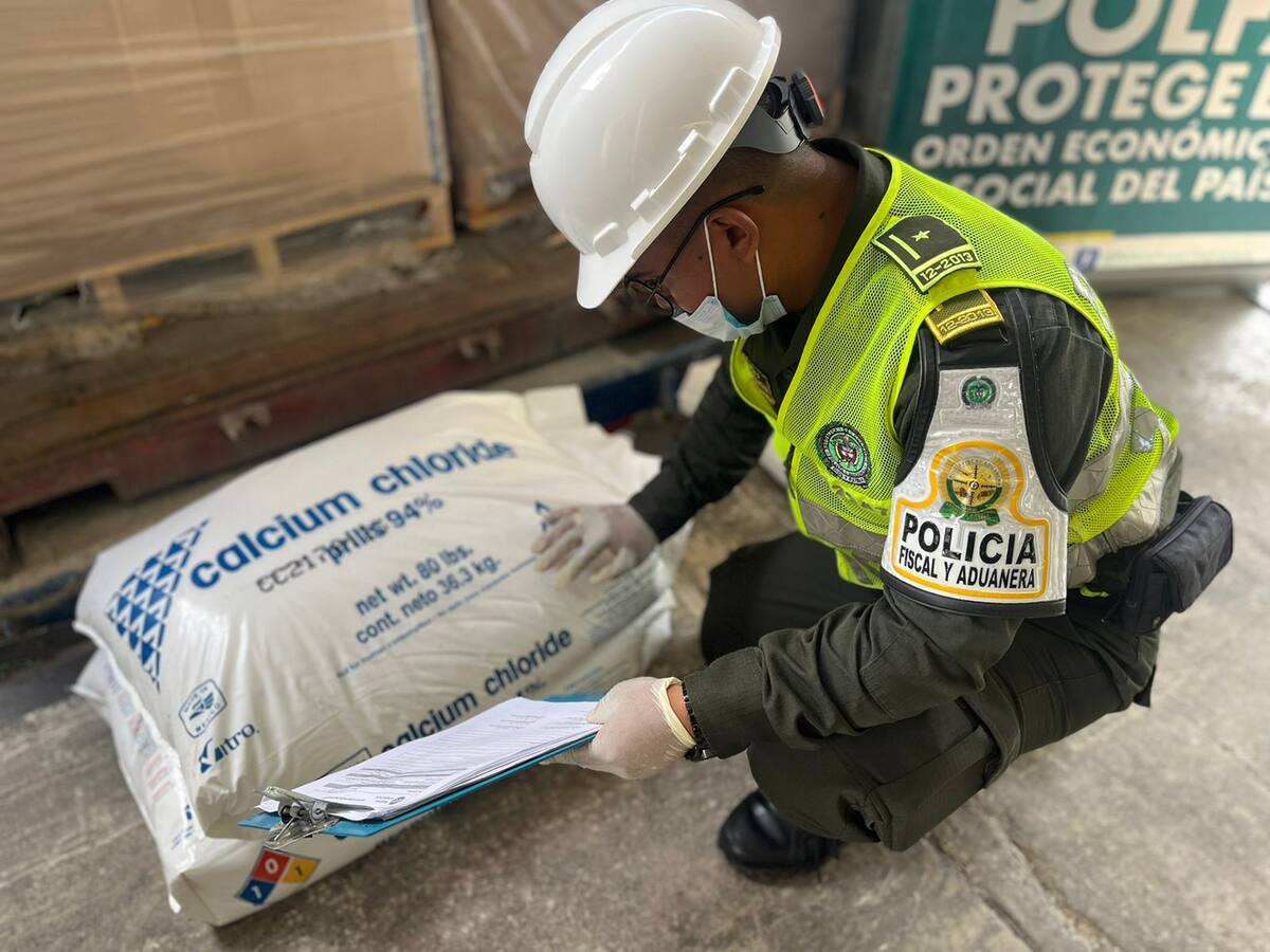 Dos contenedores con cloruro de calcio fueron aprehendidos en Cartagena