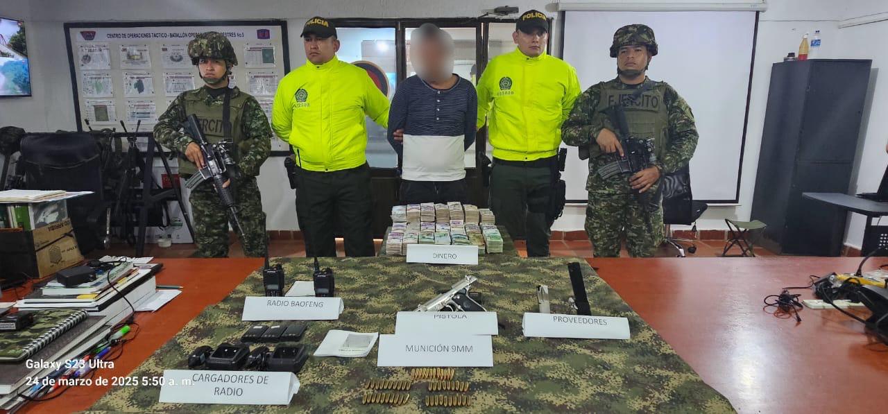 José Eduardo Villegas Santiago alias “José”, capturado en Tibú / Foto: Policía de Norte de Santander