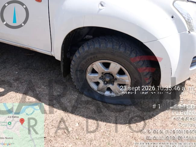 Ataque armado contra comisión de la Fiscalía en Cauca: Foto suministrada a Caracol Radio.